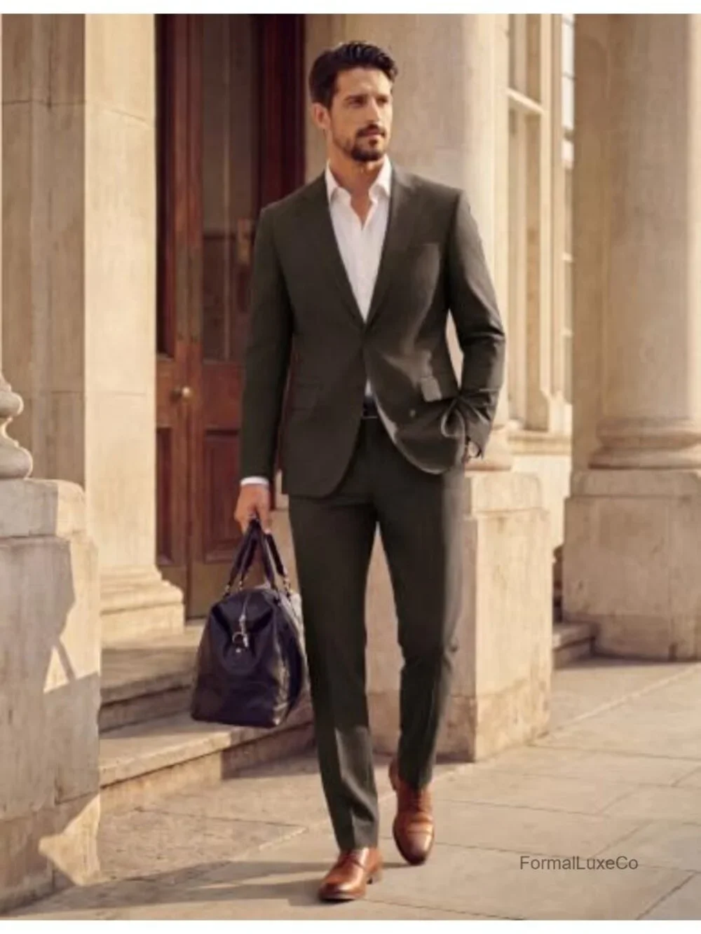 Men's Slim Fit 2-Piece Suit Set Blazer & Pants